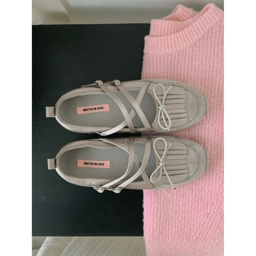 韓國女裝女鞋 Sketch in love 交叉緞帶芭蕾運動風鞋-細節圖8