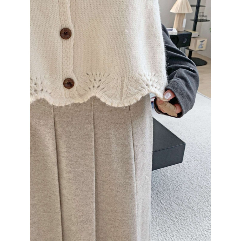 韓國女裝 Sf  吊帶針織波浪下擺娃娃造型背心-細節圖8