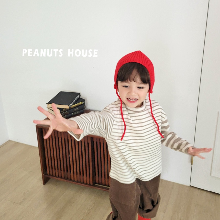 正韓童裝 PEANUTS HOUSE 不對稱條紋Tee上衣-細節圖4