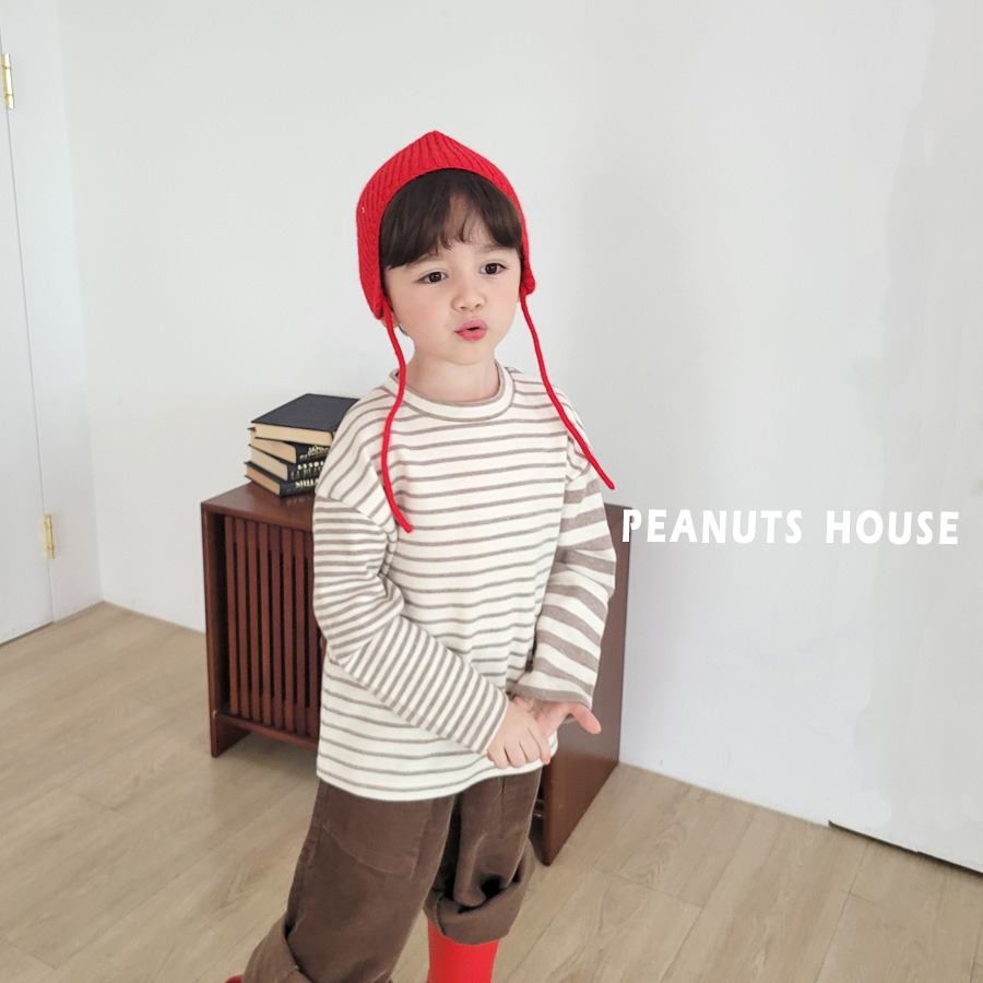 正韓童裝 PEANUTS HOUSE 不對稱條紋Tee上衣-細節圖6
