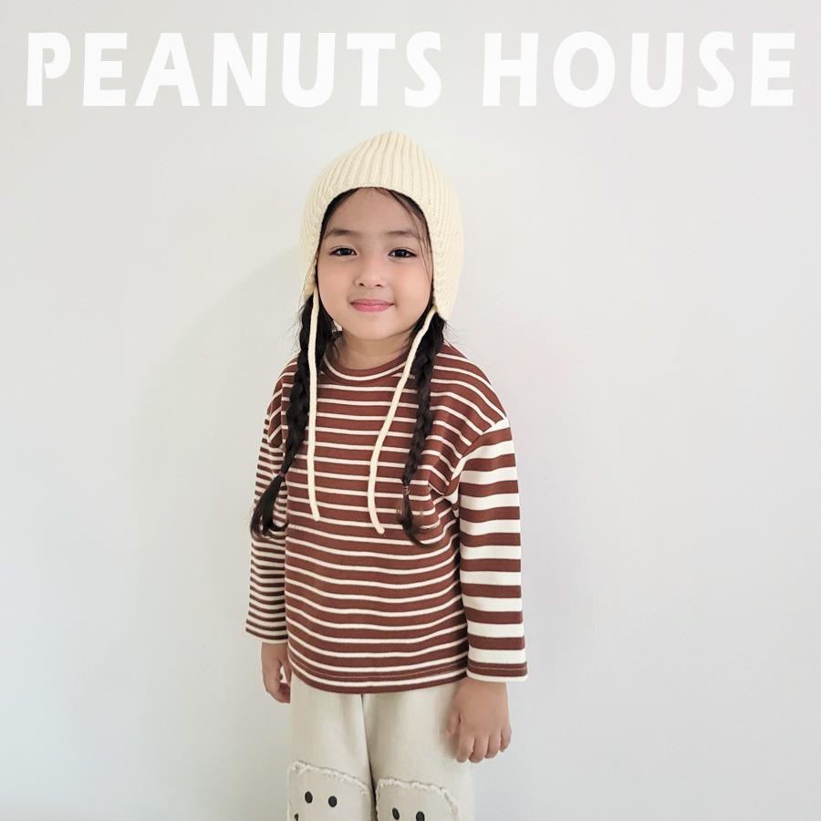 正韓童裝 PEANUTS HOUSE 不對稱條紋Tee上衣-細節圖7