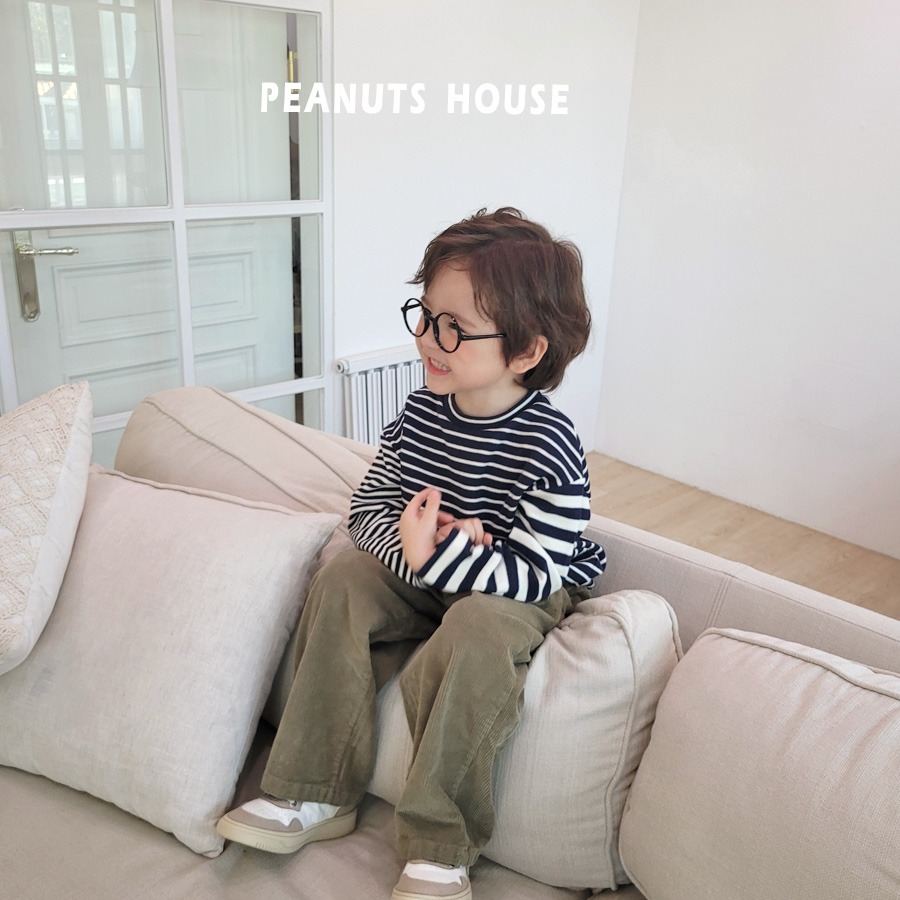 正韓童裝 PEANUTS HOUSE 不對稱條紋Tee上衣-細節圖9