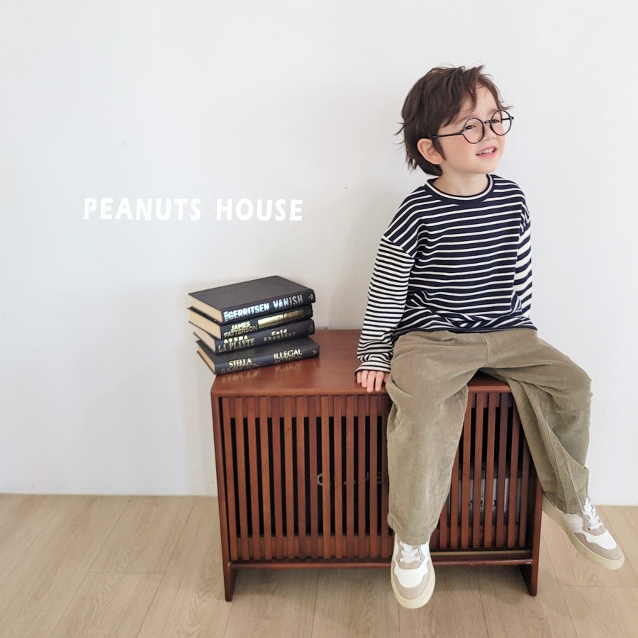 正韓童裝 PEANUTS HOUSE 不對稱條紋Tee上衣-細節圖10
