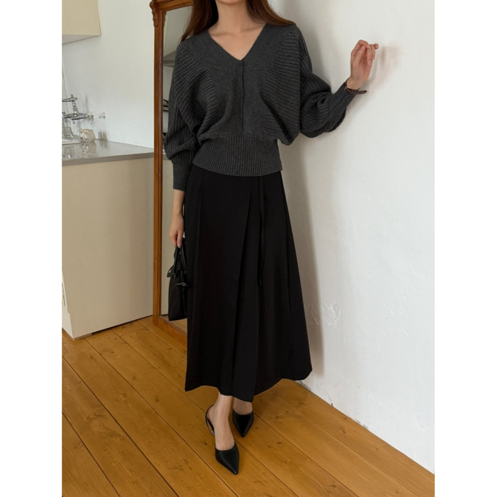 韓國女裝 Igotc v領縮口蝴蝶針織衣-細節圖3