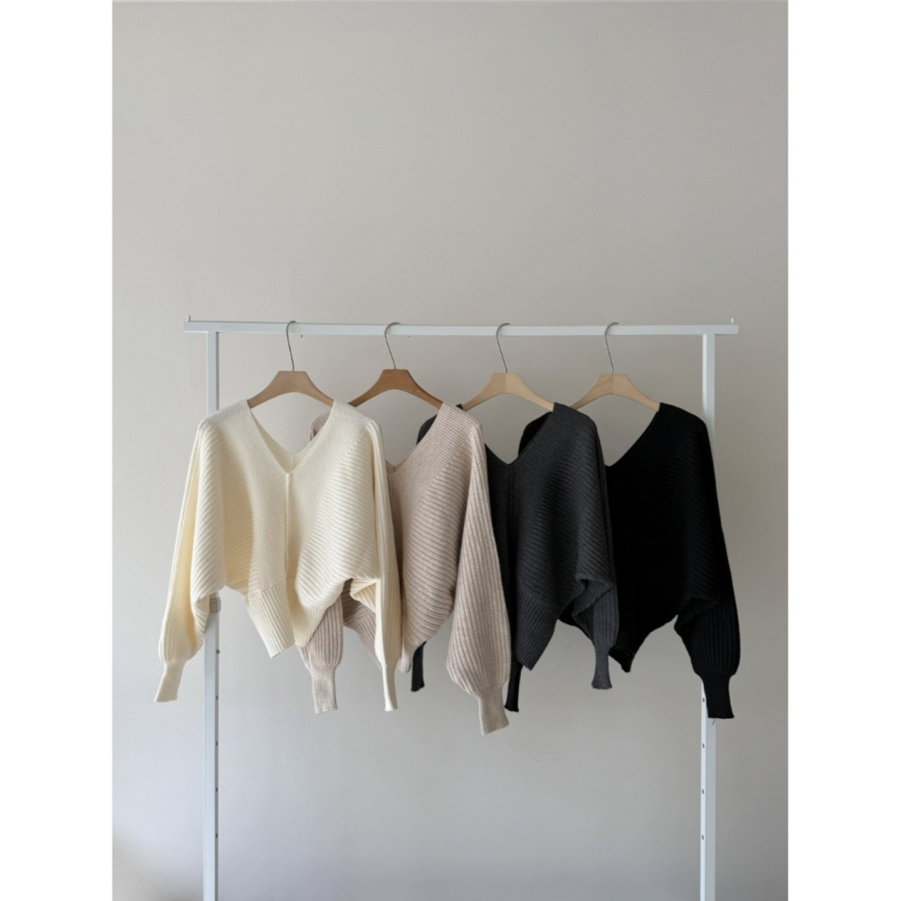 韓國女裝 Igotc v領縮口蝴蝶針織衣-細節圖11