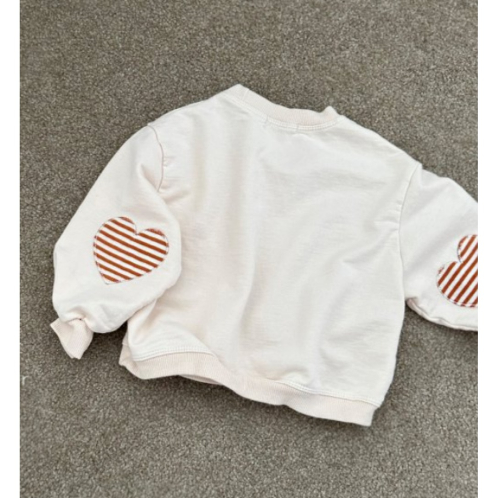 正韓童裝 RAKER 手肘愛心拼布大學Tee-細節圖6