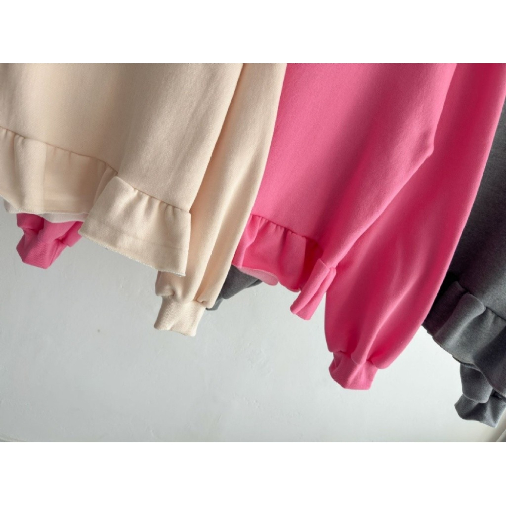 韓國女裝 Cl 可愛垂墜下擺娃娃款大學T-細節圖6