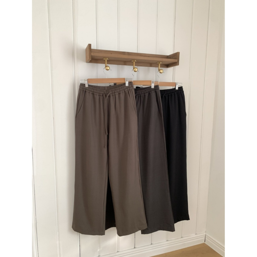 韓國女裝 Hacker 垂墜感超棒🤍質感落地綁帶休閒西裝寬褲-細節圖8