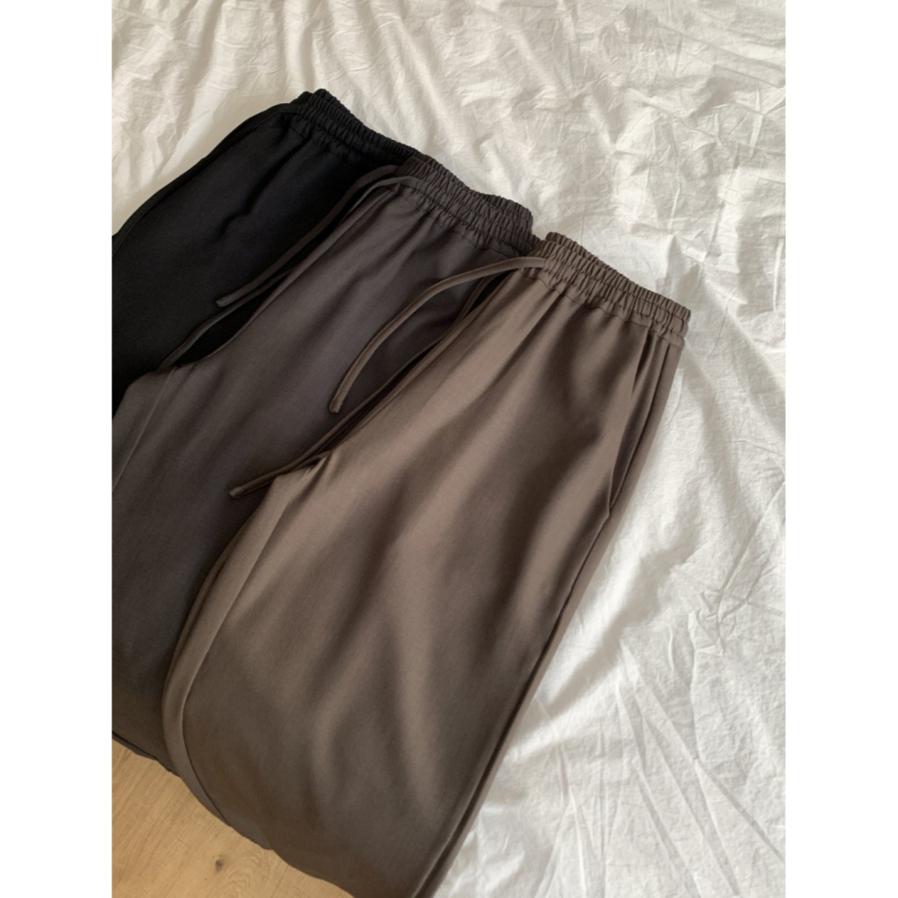 韓國女裝 Hacker 垂墜感超棒🤍質感落地綁帶休閒西裝寬褲-細節圖9