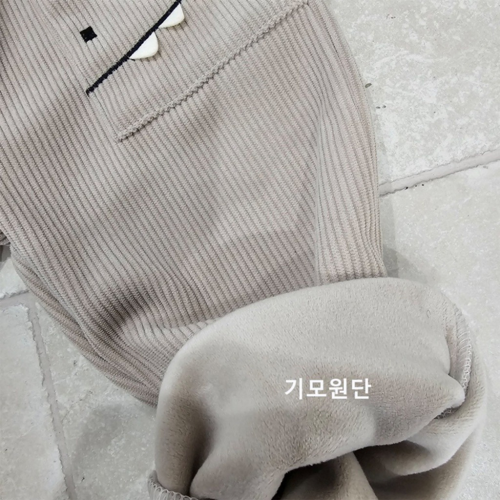 正韓童裝 1st blue 鬆緊腰口袋恐龍燈芯絨長褲-細節圖5