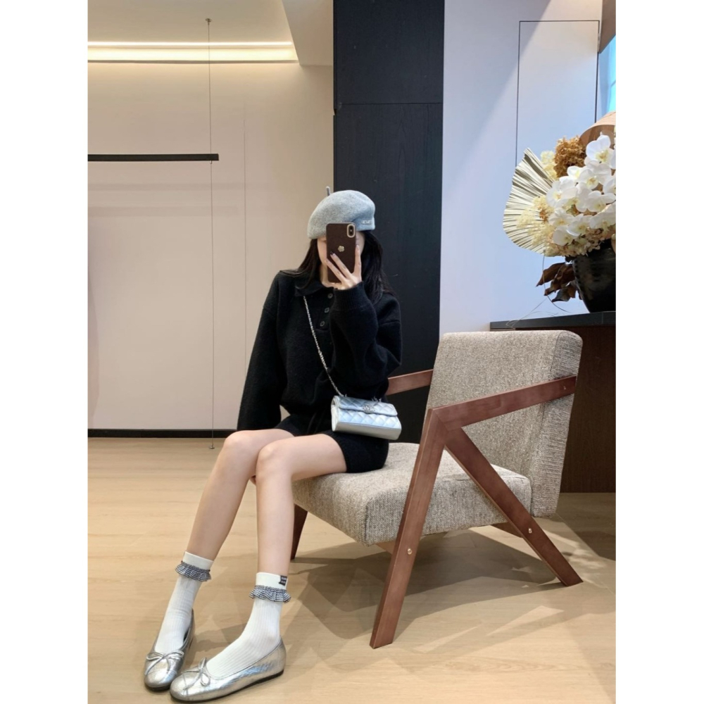 韓國女裝 Bonheur 韓國女星喜愛穿搭的針織套裝-細節圖3