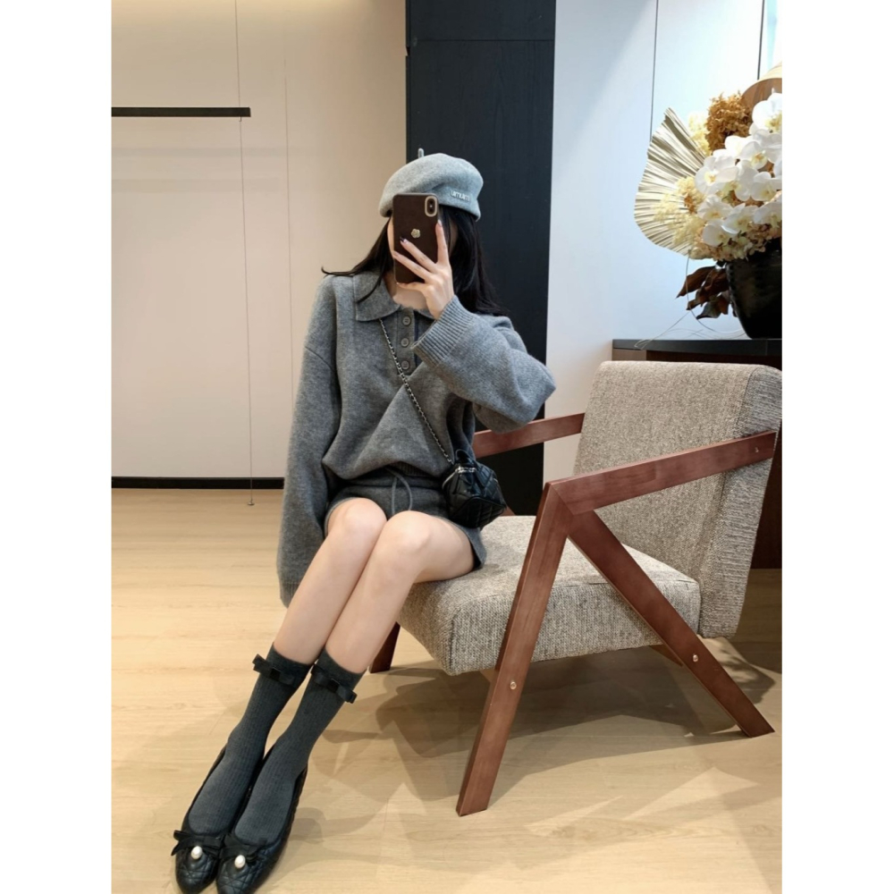 韓國女裝 Bonheur 韓國女星喜愛穿搭的針織套裝-細節圖5