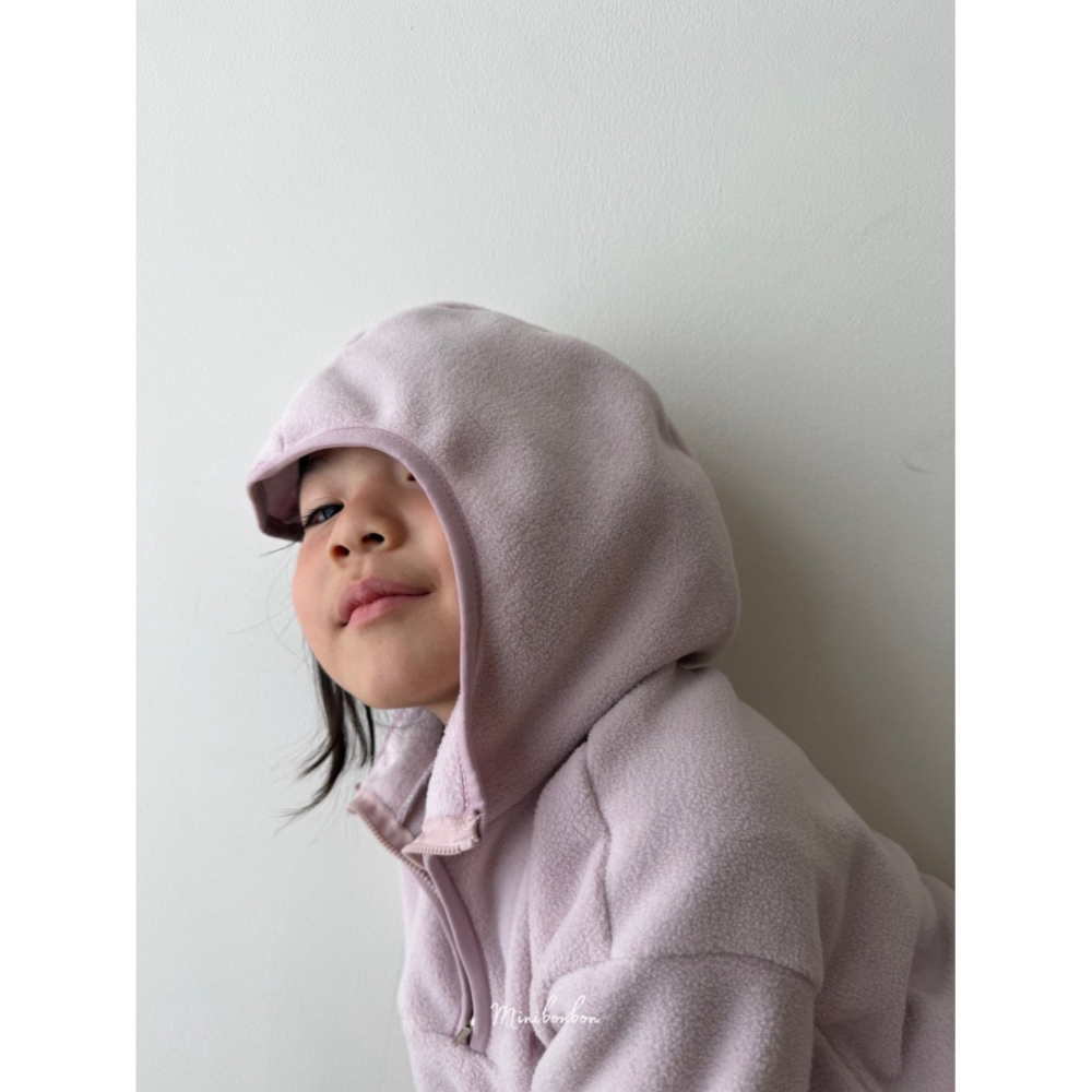 正韓童裝 MINI BONBON 柔和連帽絨親子款衛衣上衣-細節圖8