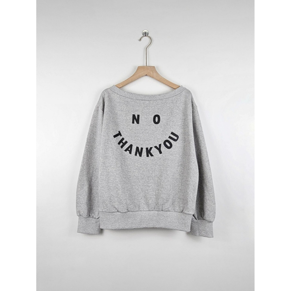 韓國女裝 Ggak 大圓領no thank you上衣-細節圖2