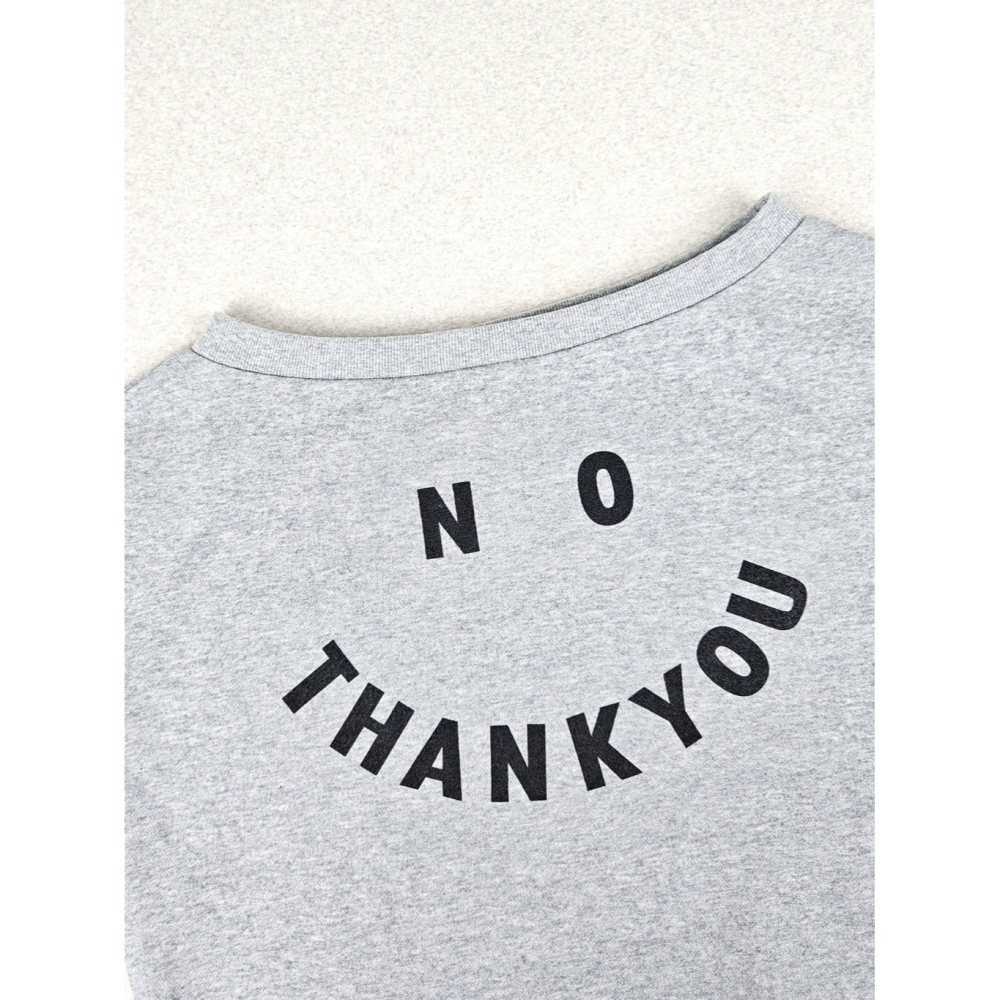 韓國女裝 Ggak 大圓領no thank you上衣-細節圖5