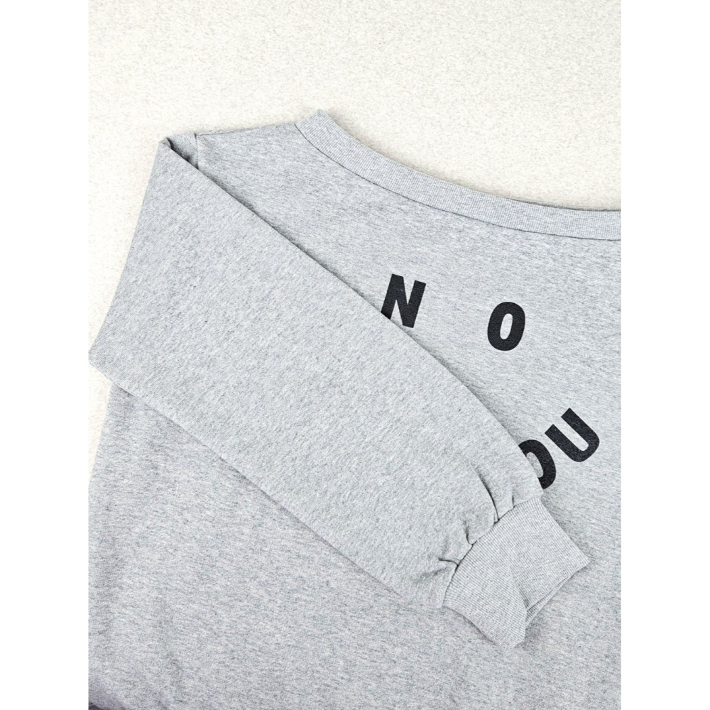 韓國女裝 Ggak 大圓領no thank you上衣-細節圖6