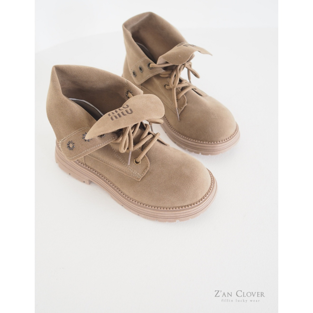 正韓童裝童鞋 Zan clover 個性時髦仿舊短靴子-細節圖2