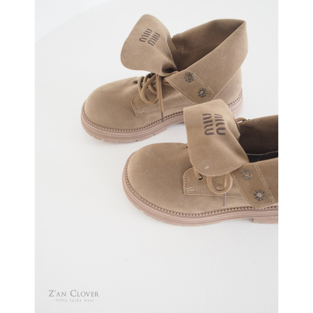 正韓童裝童鞋 Zan clover 個性時髦仿舊短靴子-細節圖3