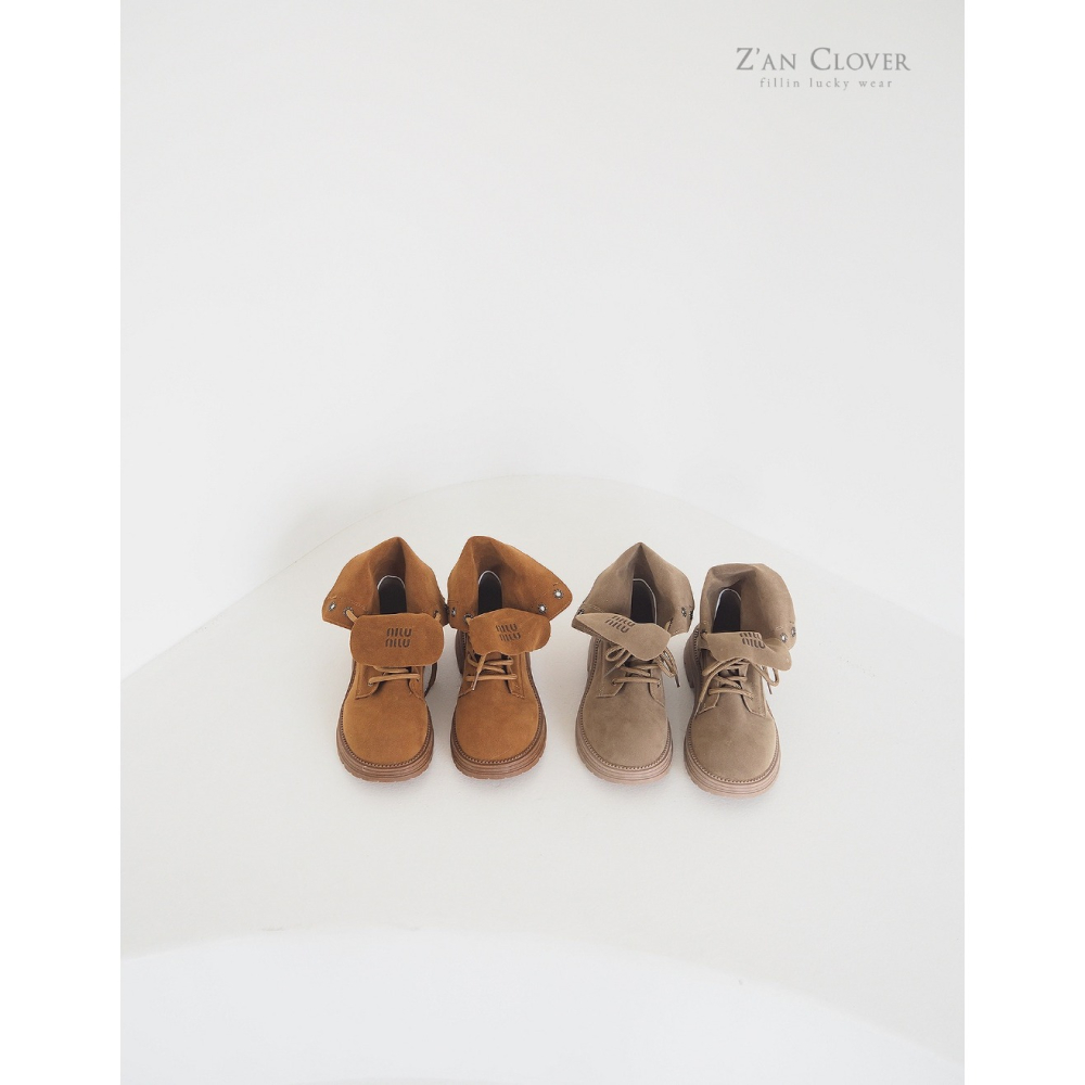 正韓童裝童鞋 Zan clover 個性時髦仿舊短靴子-細節圖4