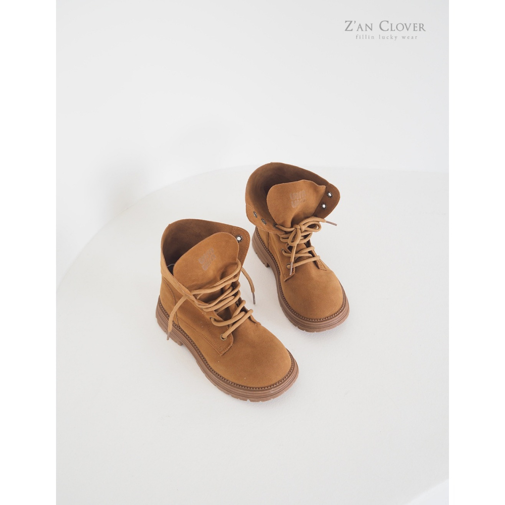 正韓童裝童鞋 Zan clover 個性時髦仿舊短靴子-細節圖8