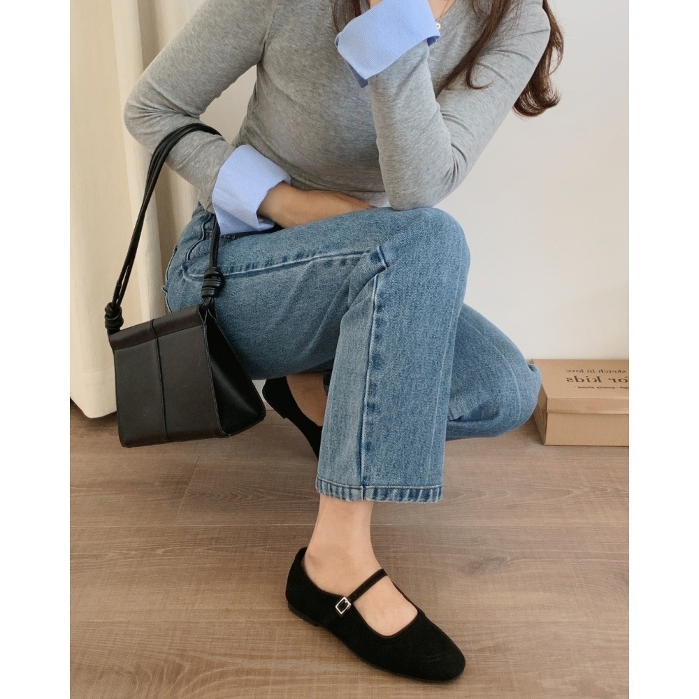 韓國女裝女鞋 sketch in love 法式復古絨面革瑪莉珍鞋-細節圖2