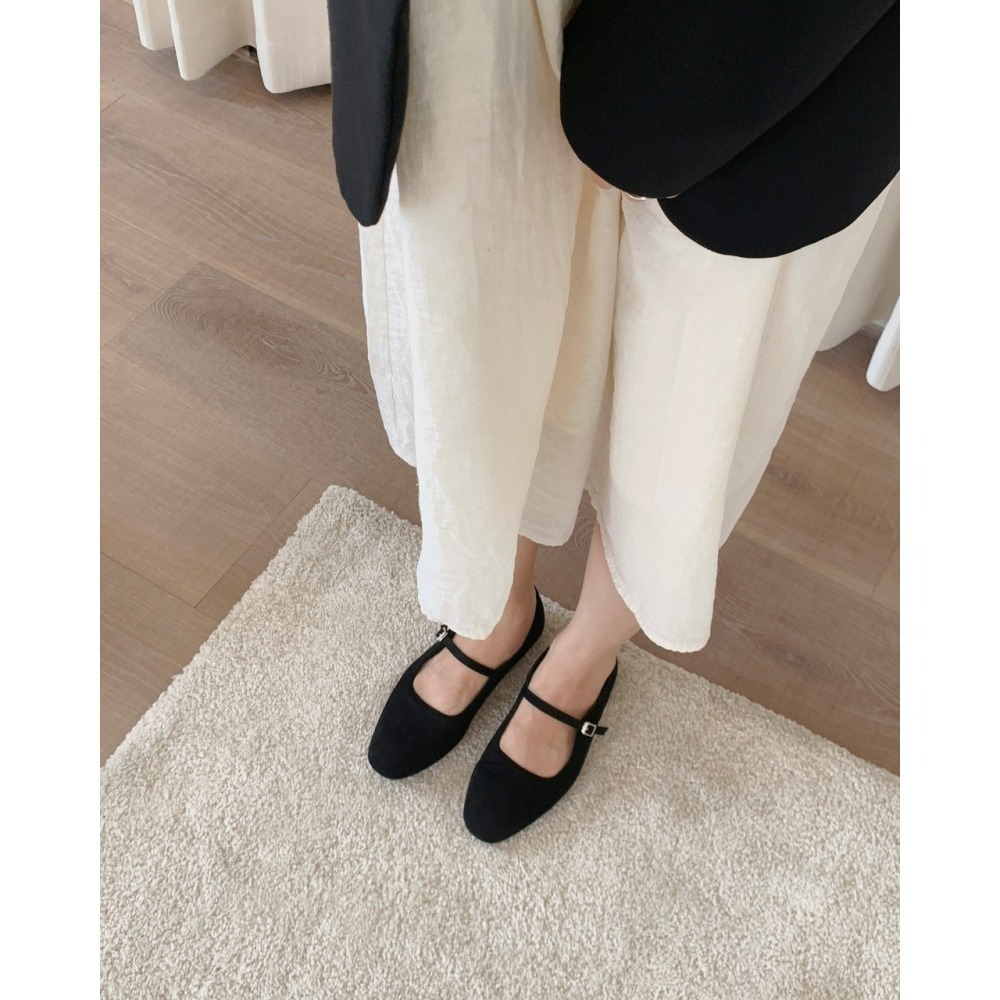 韓國女裝女鞋 sketch in love 法式復古絨面革瑪莉珍鞋-細節圖3