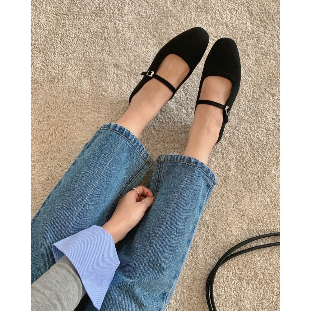 韓國女裝女鞋 sketch in love 法式復古絨面革瑪莉珍鞋-細節圖5