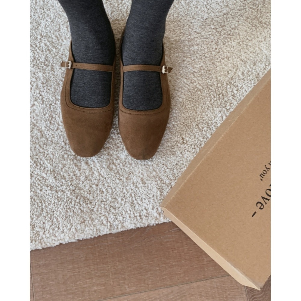 韓國女裝女鞋 sketch in love 法式復古絨面革瑪莉珍鞋-細節圖6