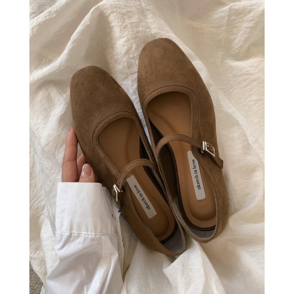 韓國女裝女鞋 sketch in love 法式復古絨面革瑪莉珍鞋-細節圖7