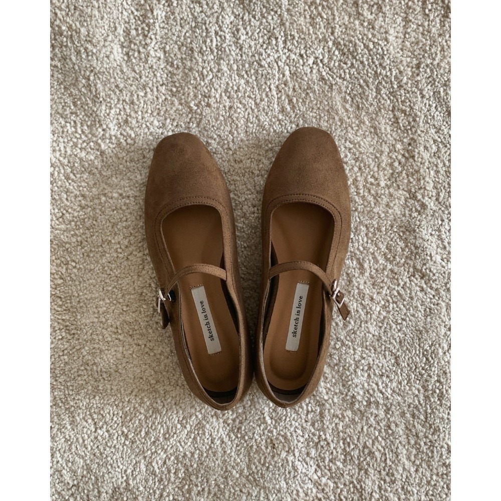 韓國女裝女鞋 sketch in love 法式復古絨面革瑪莉珍鞋-細節圖8