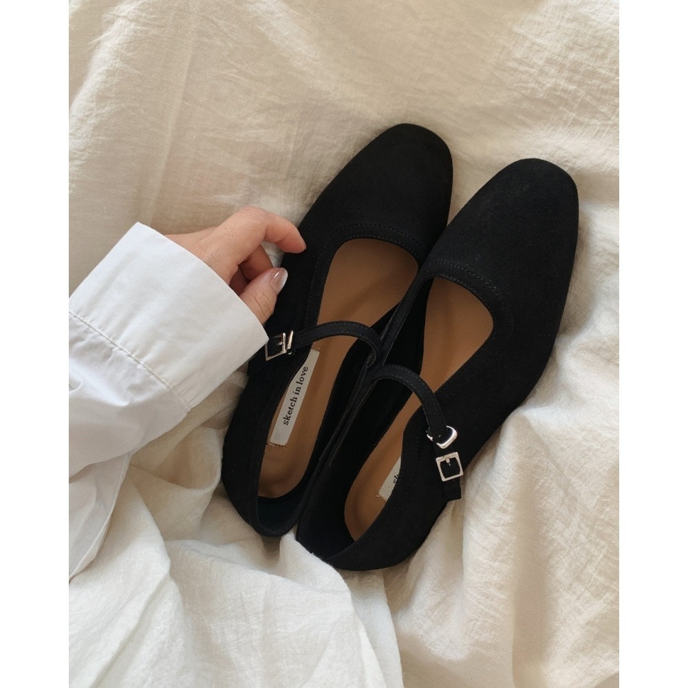 韓國女裝女鞋 sketch in love 法式復古絨面革瑪莉珍鞋-細節圖9