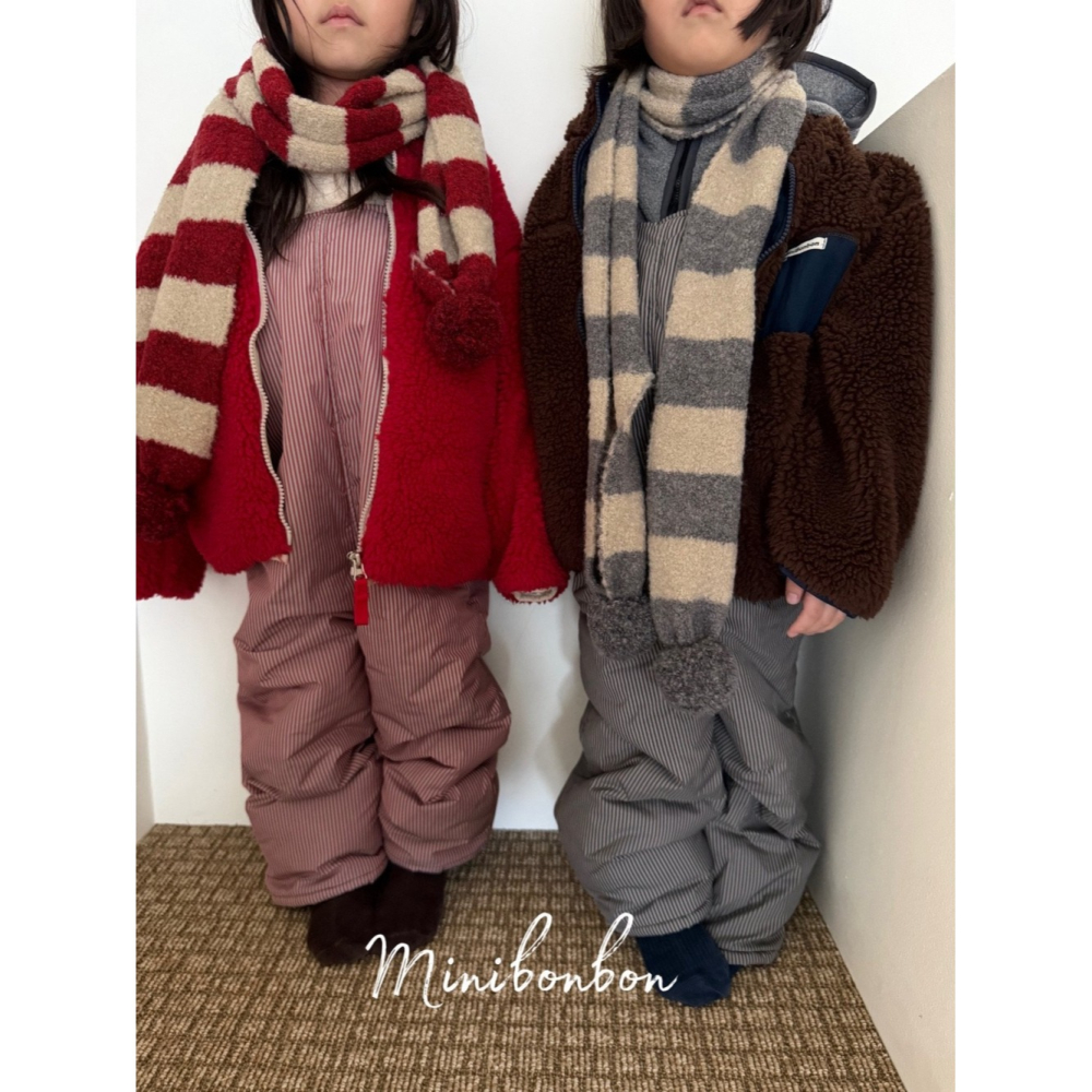 正韓童裝 MINI BONBON 暖呼毛絨感夾克外套-細節圖4