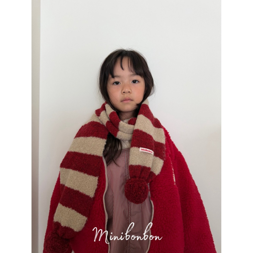 正韓童裝 MINI BONBON 暖呼毛絨感夾克外套-細節圖9