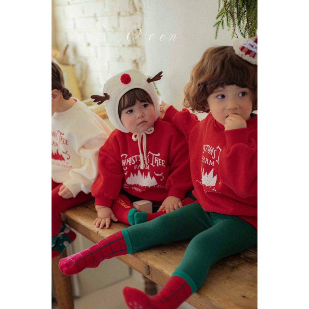 正韓童裝 Oren / Hi Bye 聖誕節全家一起的親子裝上衣-細節圖2