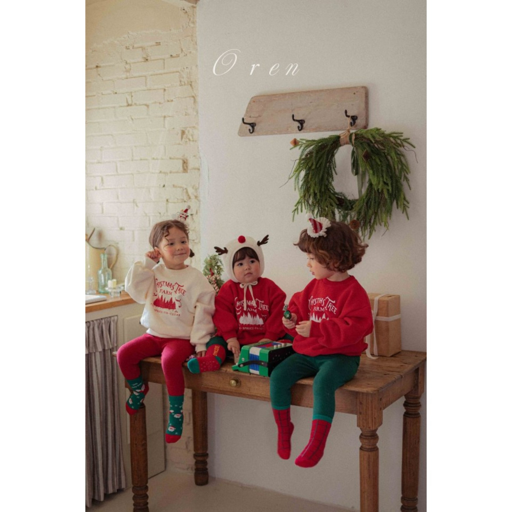 正韓童裝 Oren / Hi Bye 聖誕節全家一起的親子裝上衣-細節圖3