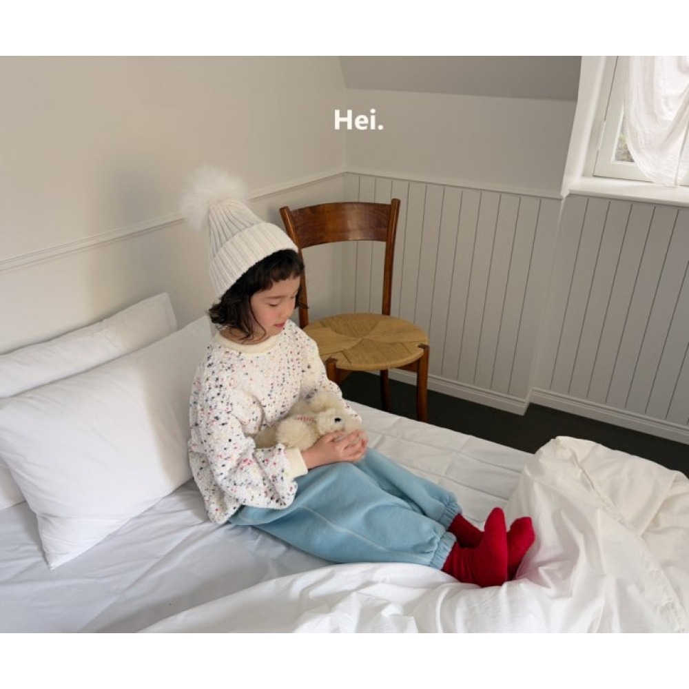 正韓童裝 Hei 幻彩波點縮袖口針織衫-細節圖2