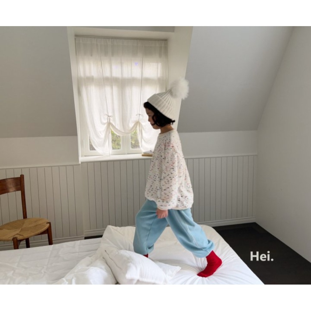 正韓童裝 Hei 幻彩波點縮袖口針織衫-細節圖6