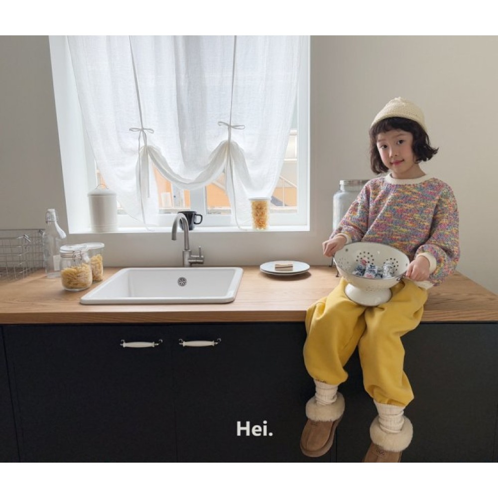 正韓童裝 Hei 幻彩波點縮袖口針織衫-細節圖7