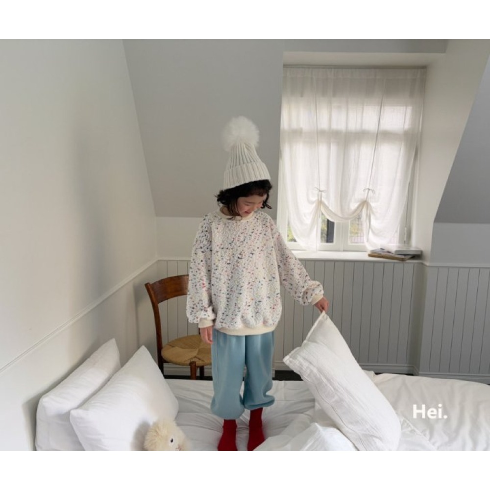 正韓童裝 Hei 幻彩波點縮袖口針織衫-細節圖8