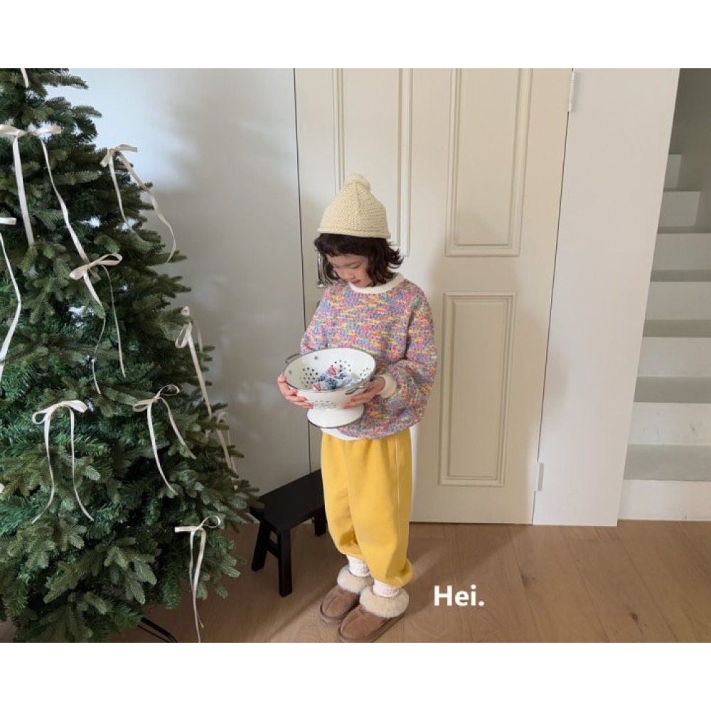 正韓童裝 Hei 幻彩波點縮袖口針織衫-細節圖9