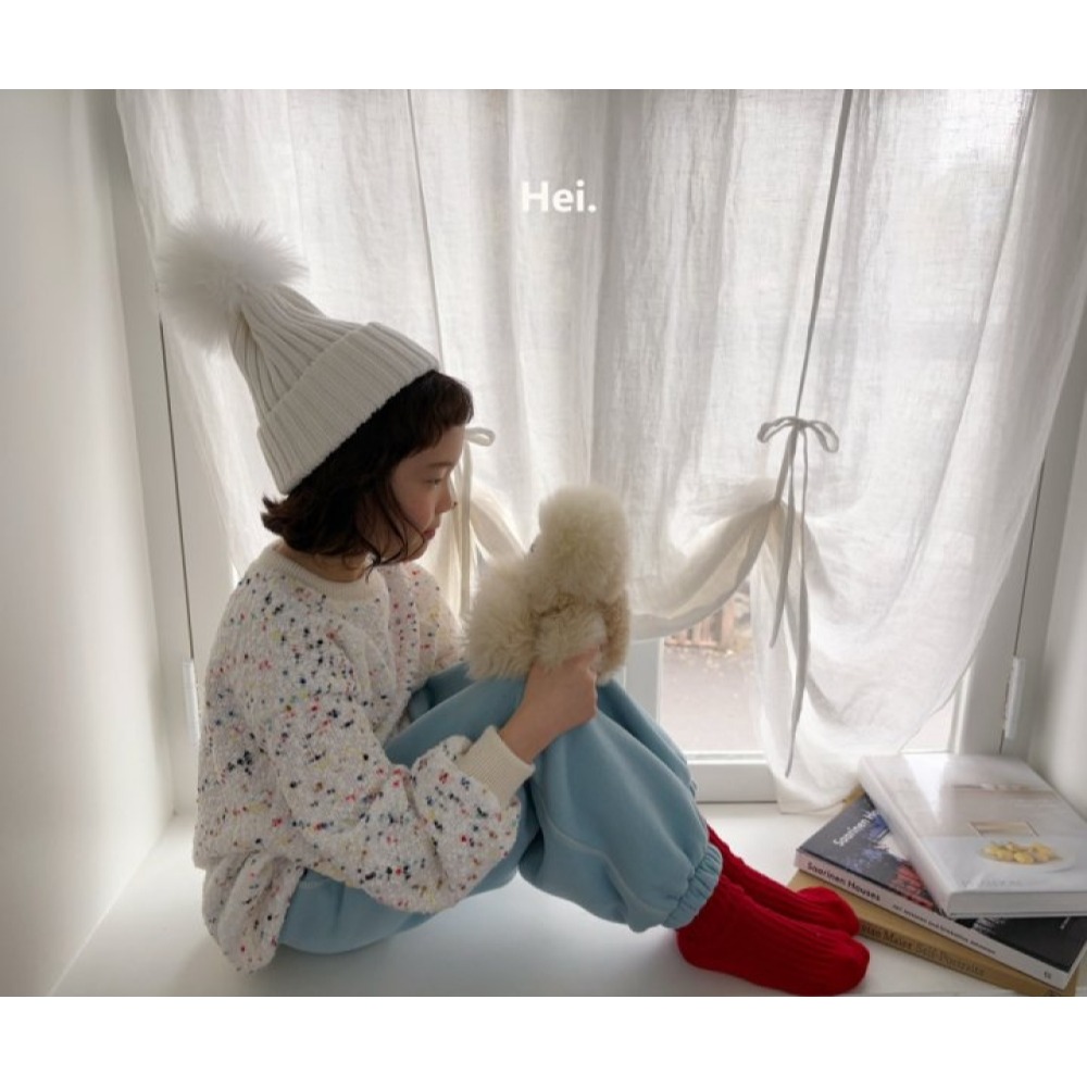 正韓童裝 Hei 幻彩波點縮袖口針織衫-細節圖10