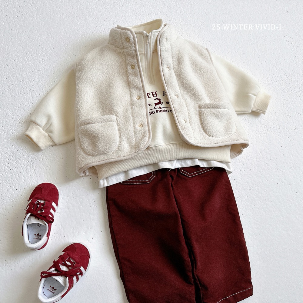 正韓童裝 vivid I 泰迪小熊保暖毛絨觸感口袋背心-細節圖8