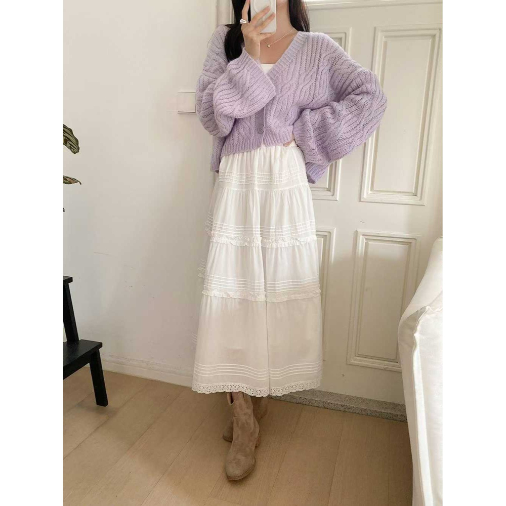 韓國女裝 Opin 柔和鬆軟開衫針織外套-細節圖4