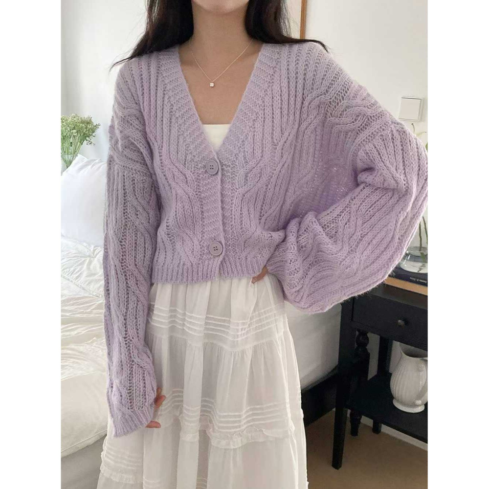 韓國女裝 Opin 柔和鬆軟開衫針織外套-細節圖6