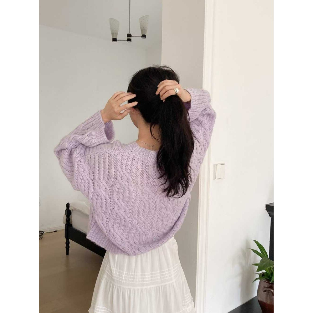 韓國女裝 Opin 柔和鬆軟開衫針織外套-細節圖8