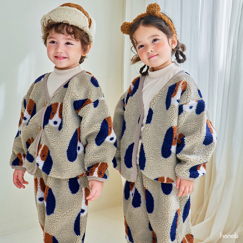 正韓童裝 HANABI 超可愛大大滿滿的草莓與長耳狗夾克-細節圖2