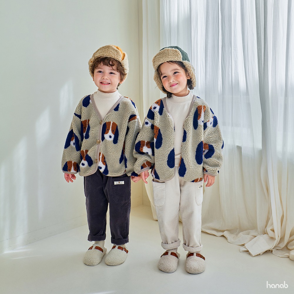 正韓童裝 HANABI 超可愛大大滿滿的草莓與長耳狗夾克-細節圖6