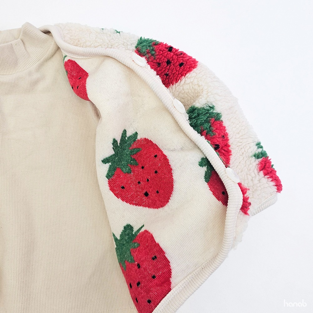 正韓童裝 HANABI 超可愛大大滿滿的草莓與長耳狗夾克-細節圖10