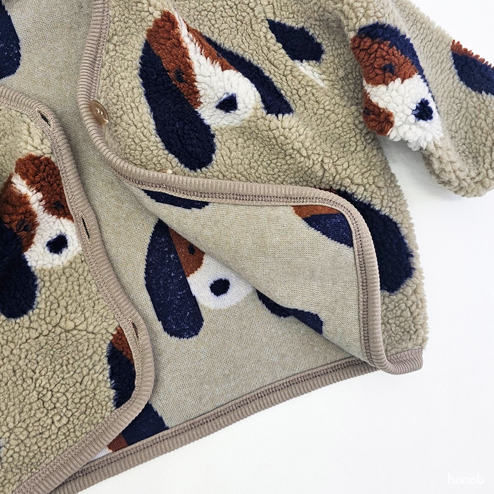 正韓童裝 HANABI 超可愛大大滿滿的草莓與長耳狗夾克-細節圖11