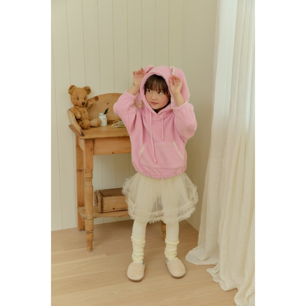 正韓童裝 MINIATURE 大兔耳朵連帽口袋T-細節圖8